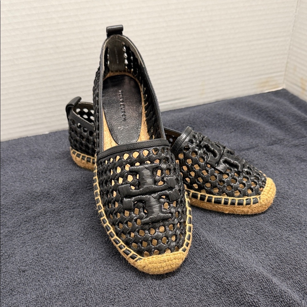 Tory Burch Black Cutout Espadrilles